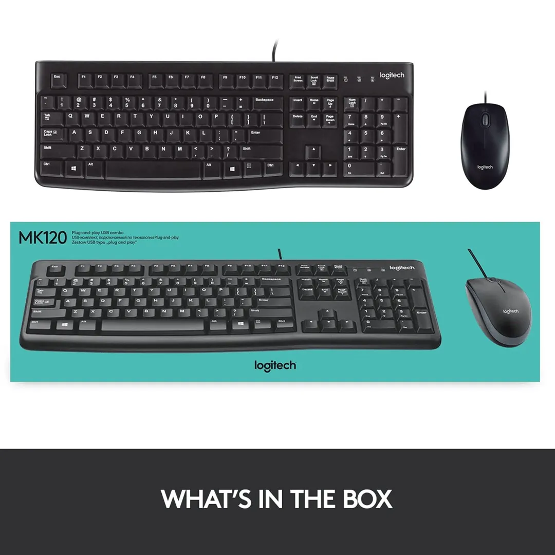 Logitech MK120 Wired Keyboard and Mouse Combo