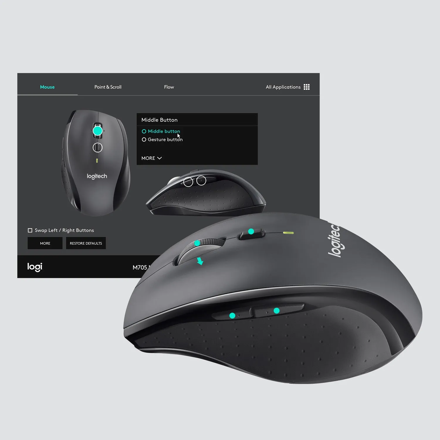 Logitech Mouse Marathon M705 - Black