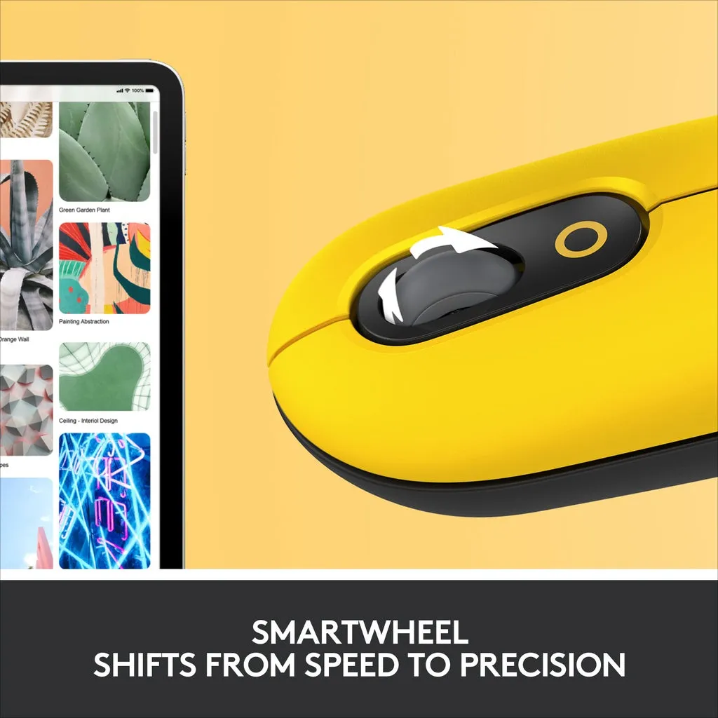 Logitech POP Mouse, Wireless Customisable Emojis, SilentTouch Technology, Precision Scroll, Bluetooth USB Multi-device