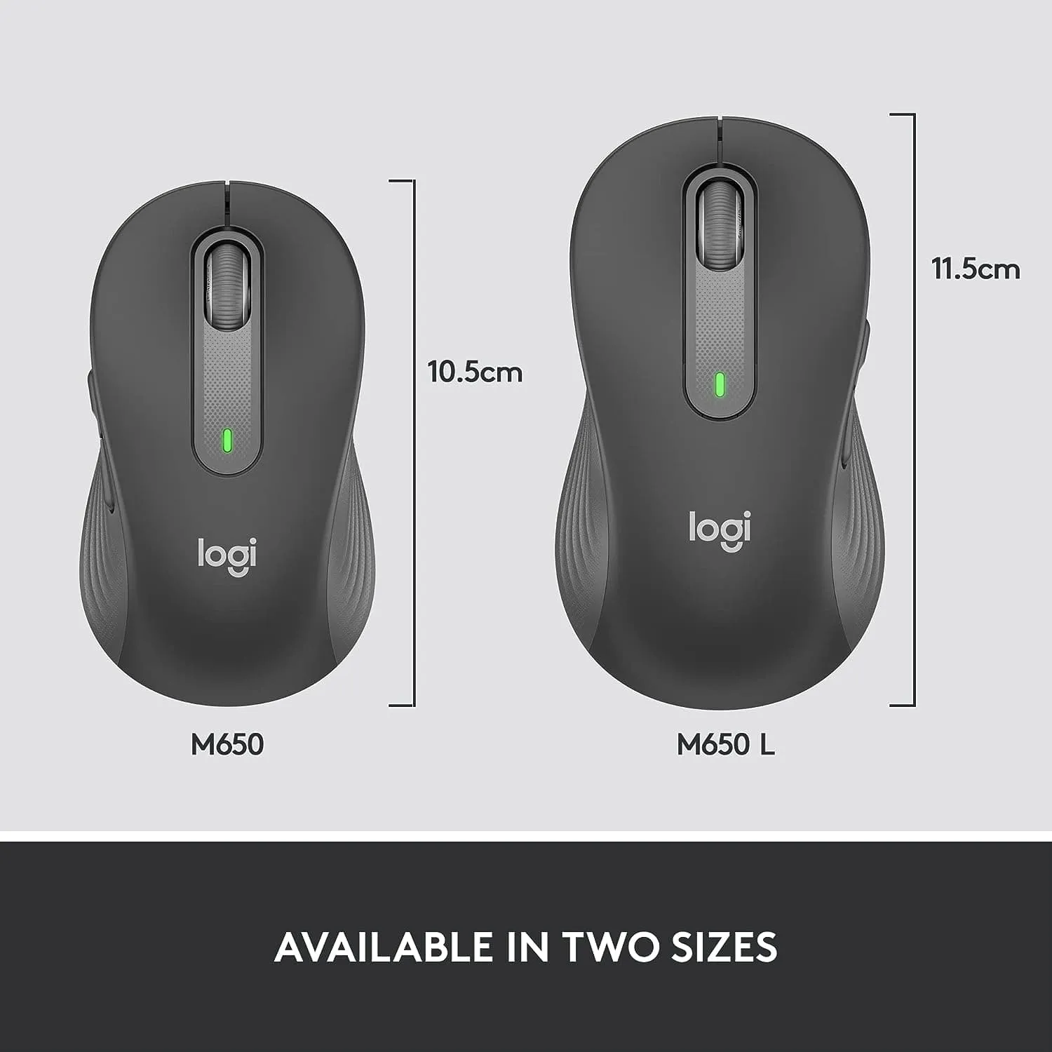 Logitech Signature M650 Wireless Mouse - For Small to Medium Sized Hands, 2-Year Battery, Silent Clicks, Customisable Side Buttons, Bluetooth, for PC/Mac/Multi-Device/Chromebook - Graphite