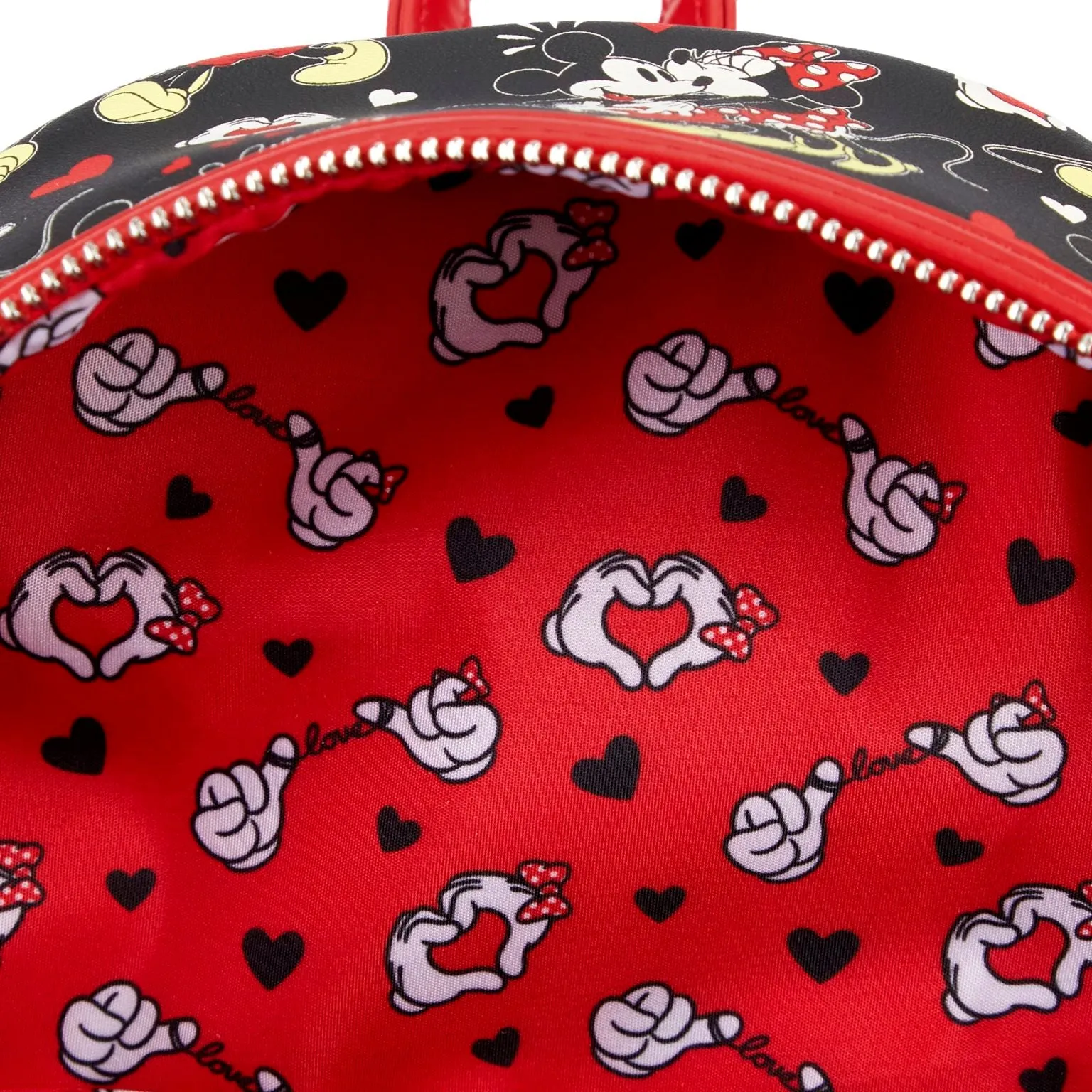 Loungefly Disney Mickey and Minnie Heart Hands Mini Backpack