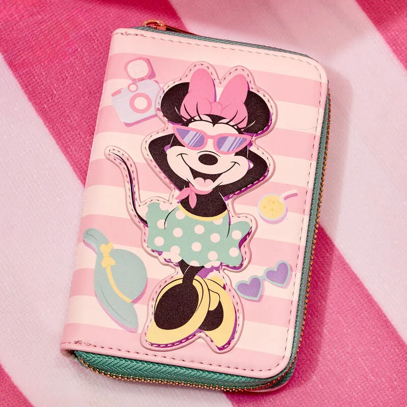 Loungefly Disney Minnie Mouse Vacation Style Zip Around Wallet