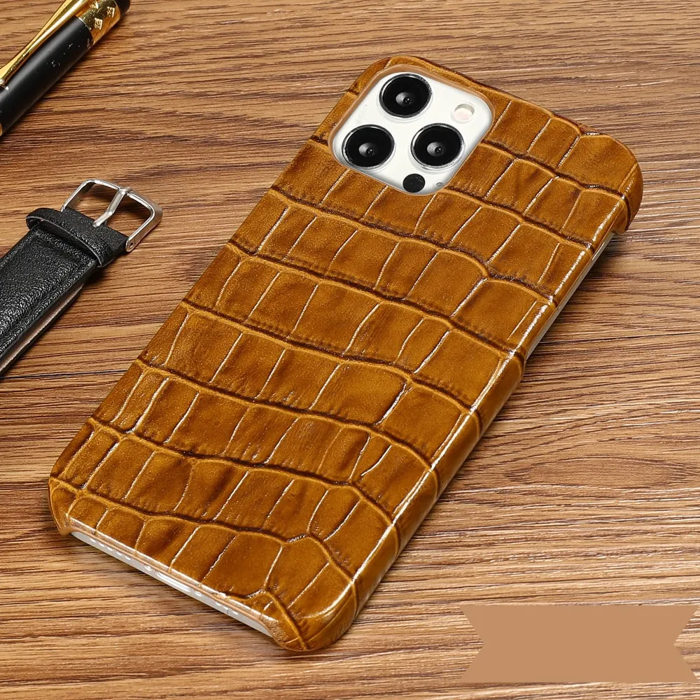 Luxury Crocodile Texture Genuine Leather iPhone Case