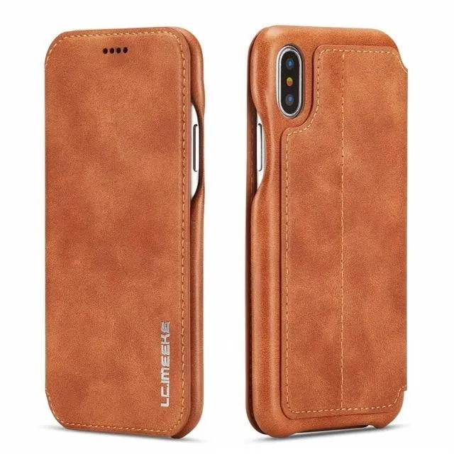 Luxury Ultra Thin Leather Case Flip Cover for Samsung