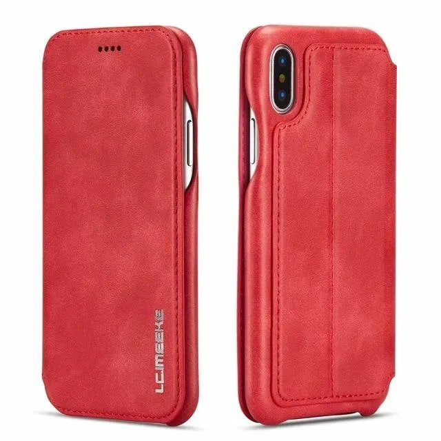 Luxury Ultra Thin Leather Case Flip Cover for Samsung