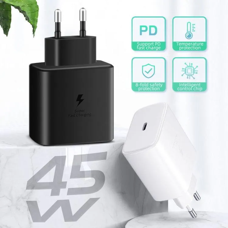 M135 45W USB-C Fast Charger with EU Plug and Dual Port Compatibility