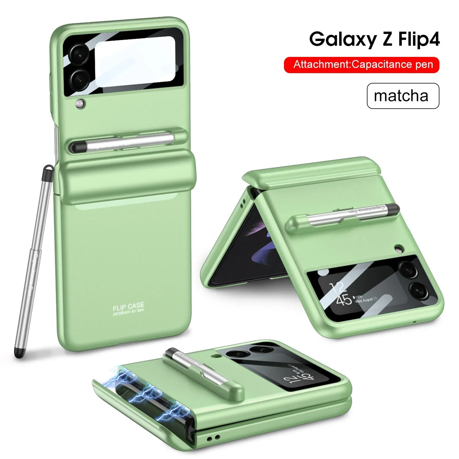 Magnetic Hinge Phone Case With Pen For Samsung Galaxy Z Flip 5 4