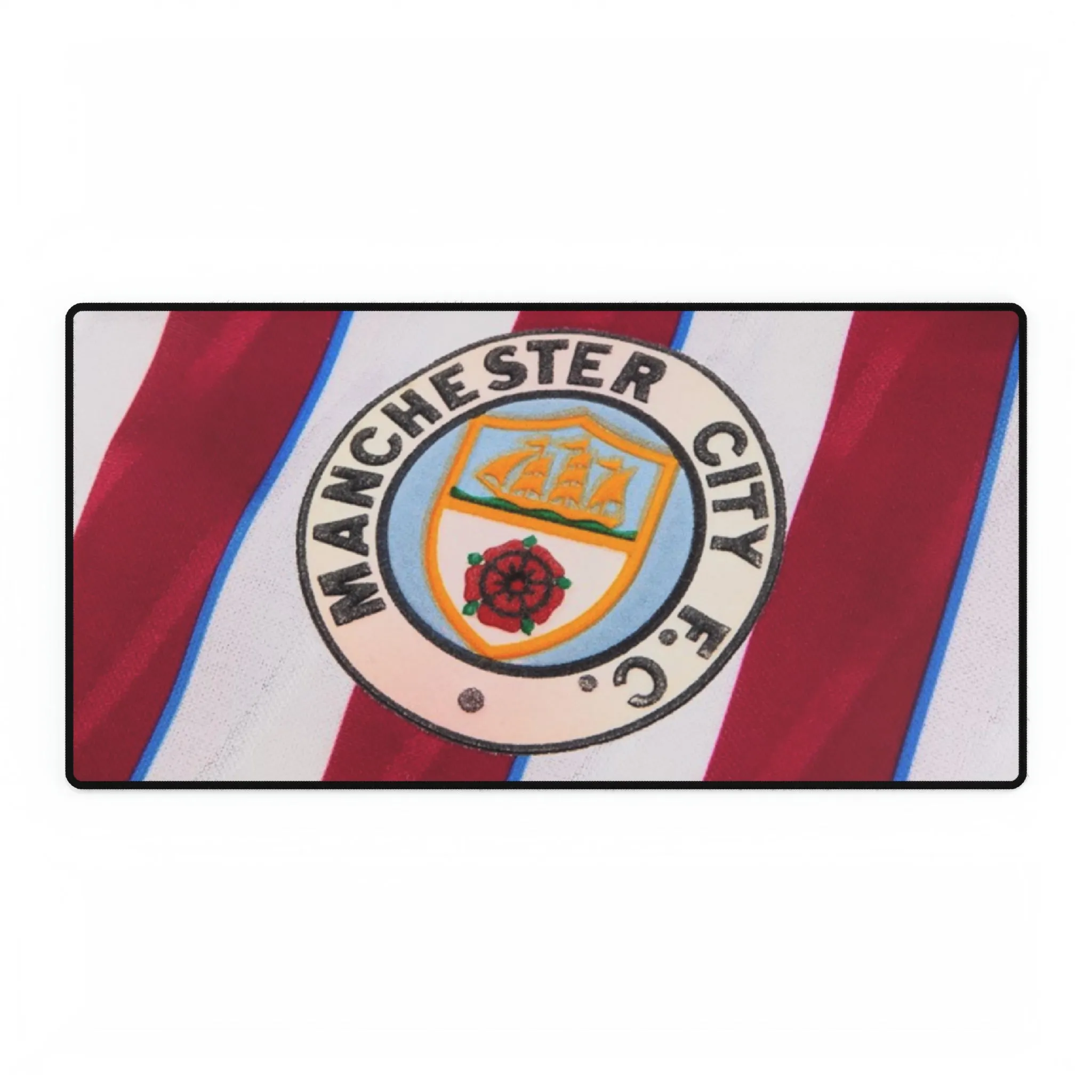 Man City Retro Away Kit Badge - Desk Mat