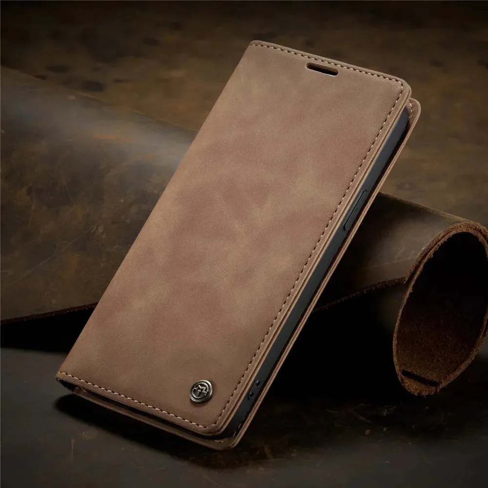 Matte Leather Flip Cover for iPhone  5 6 11 12 13 14 15 XR Sophisticated Style and Ultimate Protection