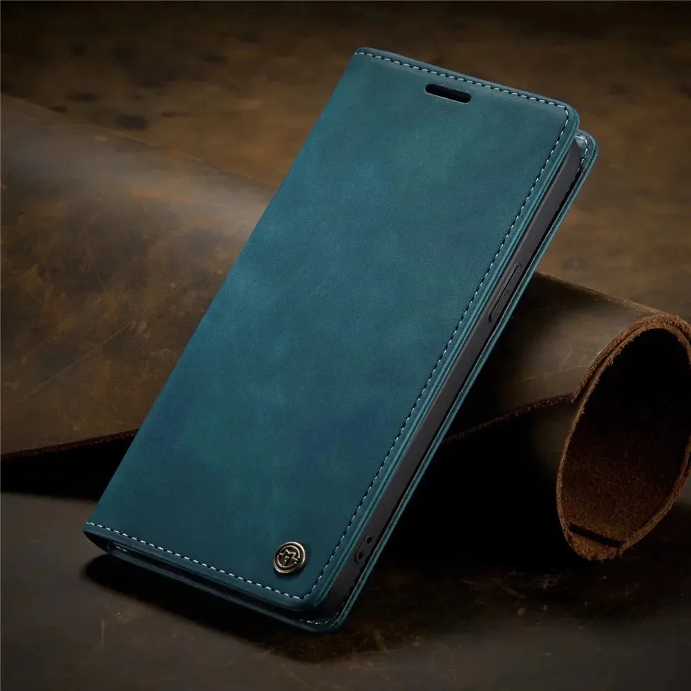 Matte Leather Flip Cover for iPhone  5 6 11 12 13 14 15 XR Sophisticated Style and Ultimate Protection