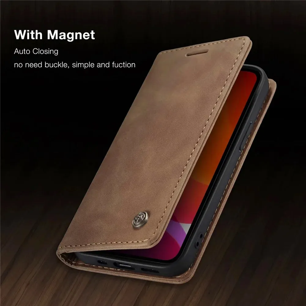 Matte Leather Flip Cover for iPhone  5 6 11 12 13 14 15 XR Sophisticated Style and Ultimate Protection