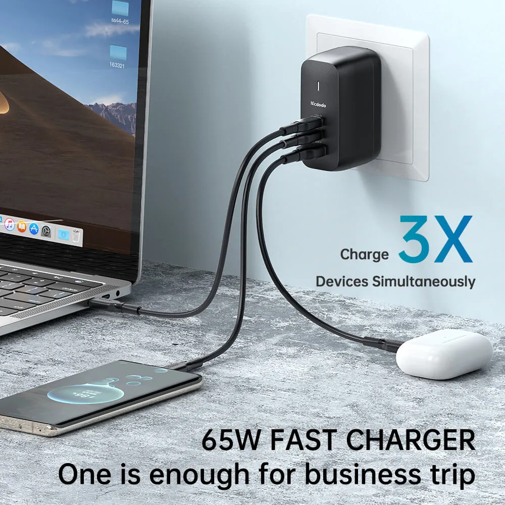 Mcdodo 65W GaN Universal Charger with Cable - Mecha Series(EU/UK/US Plug, Reddot Winner 2021)