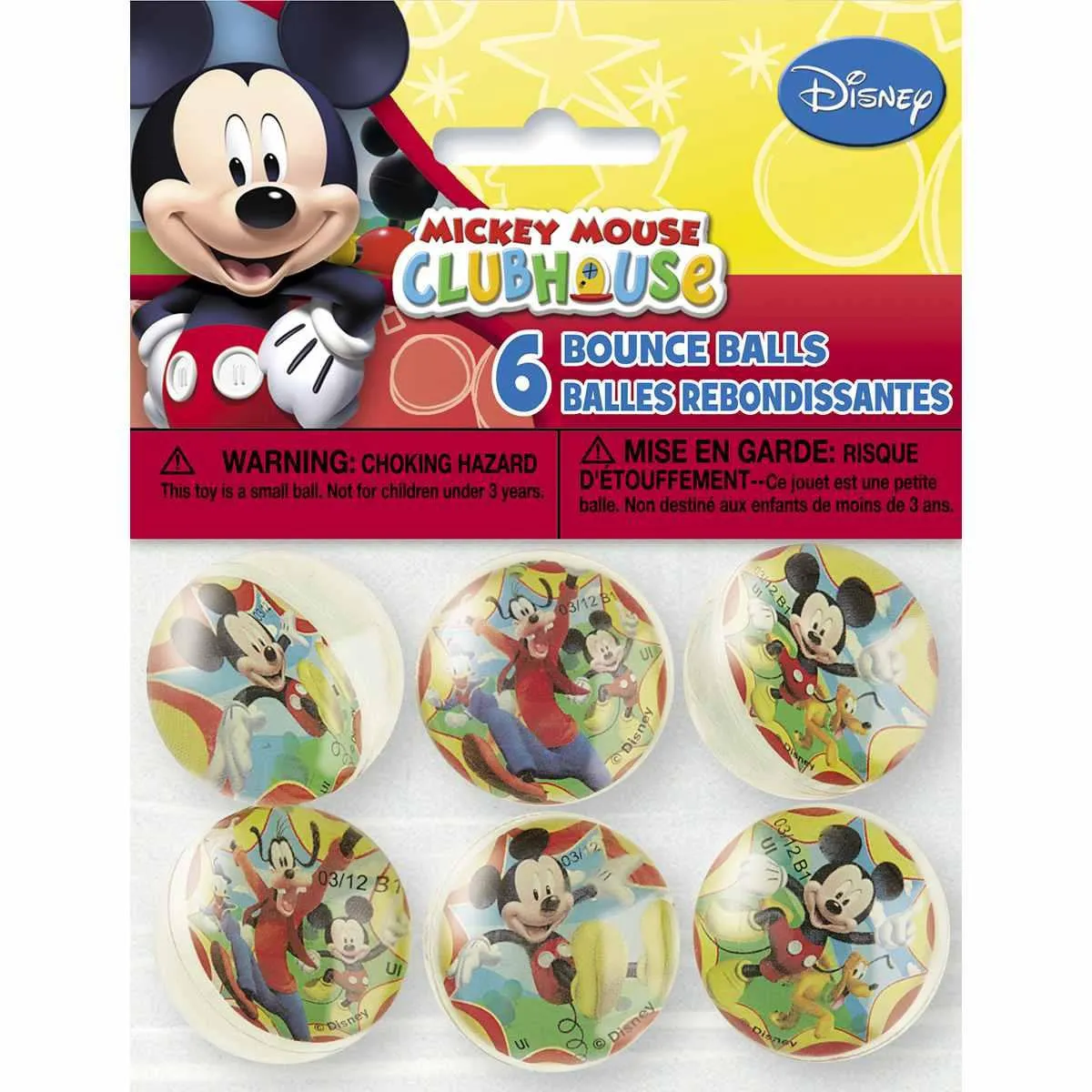 Mickey Mouse Clubhouse Bounce Balls (6 Per Package)