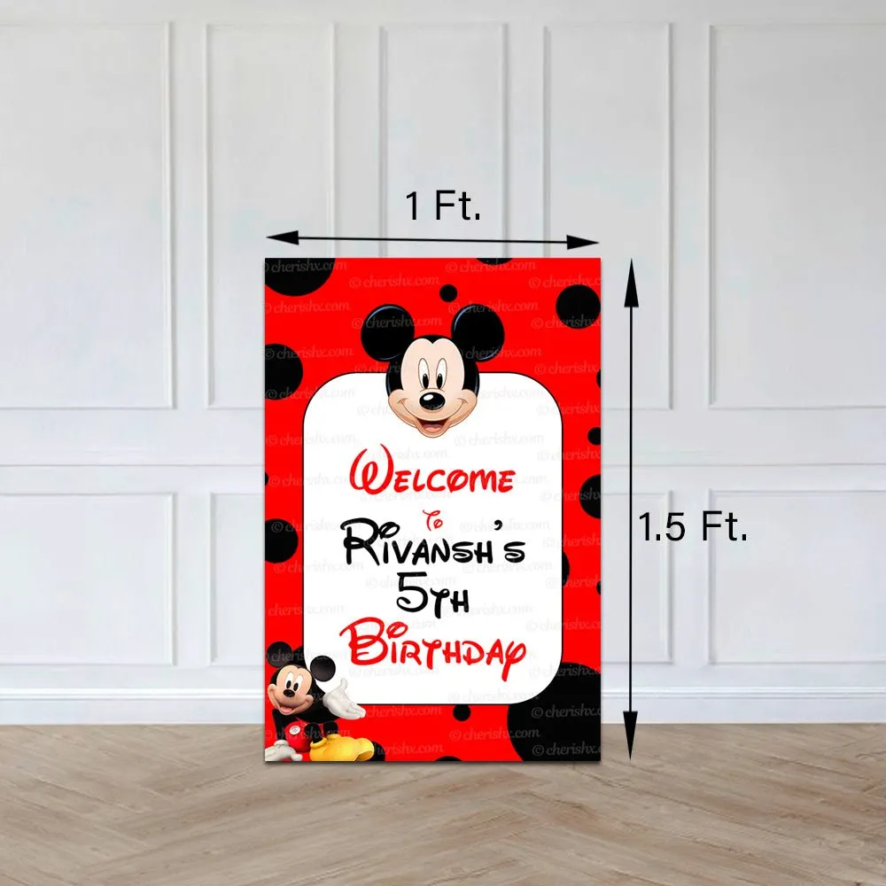 Mickey Mouse Personalized Welcome Board for Kids Birthday