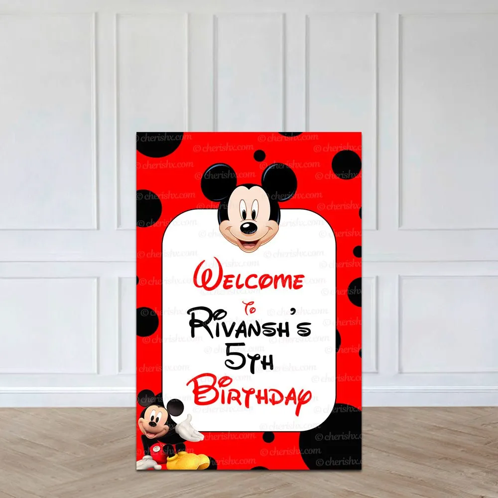 Mickey Mouse Personalized Welcome Board for Kids Birthday