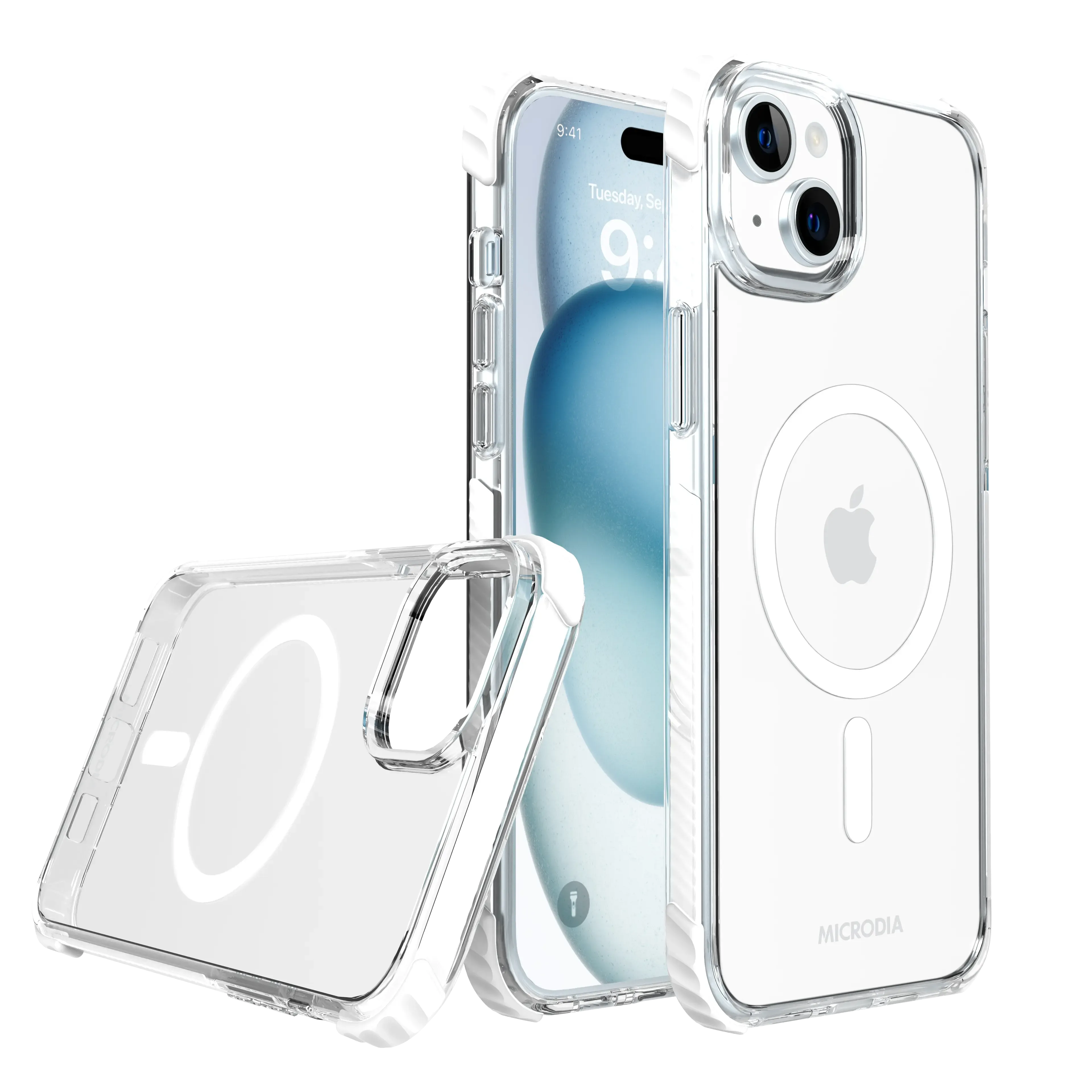 MICRODIA CRYSTAL GEAR™ High Transparency Protective iPhone Case - White