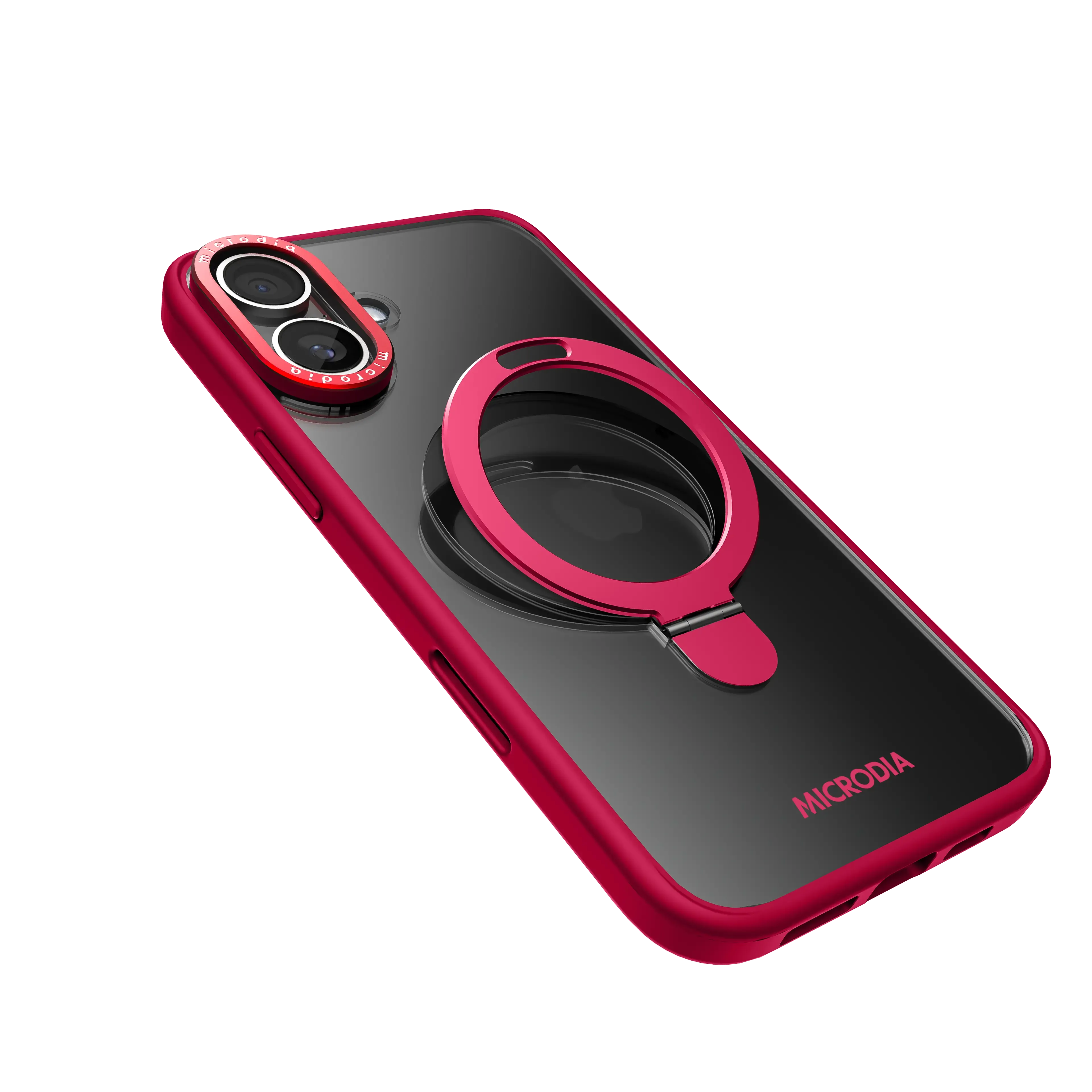 MICRODIA CRYSTAL RING Matte Protective iPhone Case with Kickstand - Ruby Fusion