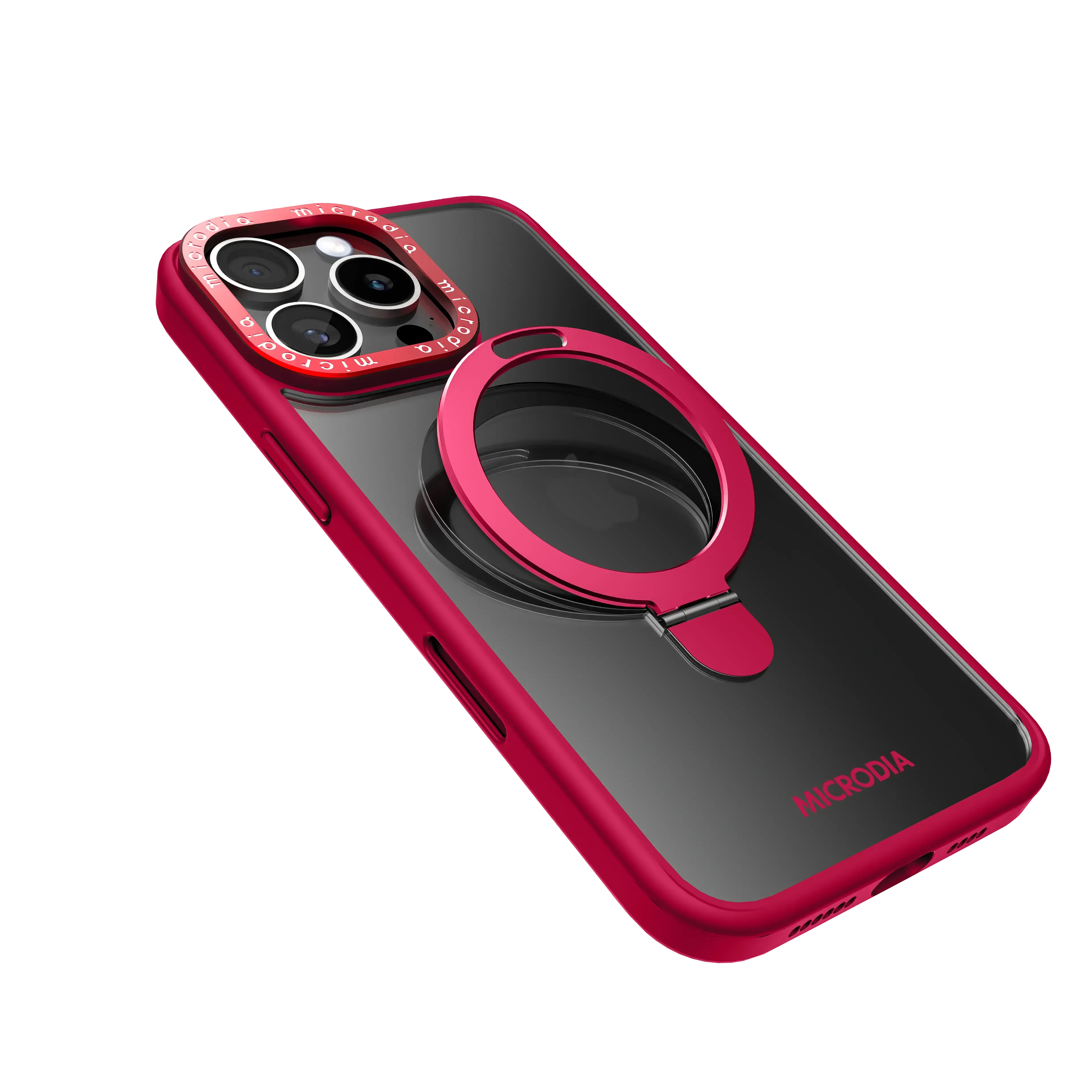 MICRODIA CRYSTAL RING Matte Protective iPhone Case with Kickstand - Ruby Fusion