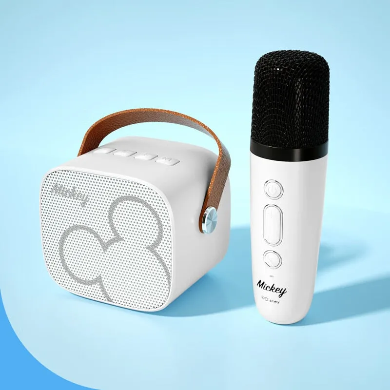 Microfone Karaokê e Mini Speaker Mickey Minnie Disney