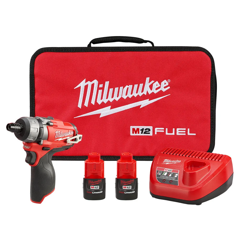 Milwaukee 2402-22 M12 FUEL 12V 1/4-Inch Hex 2-Speed Screwdriver Kit