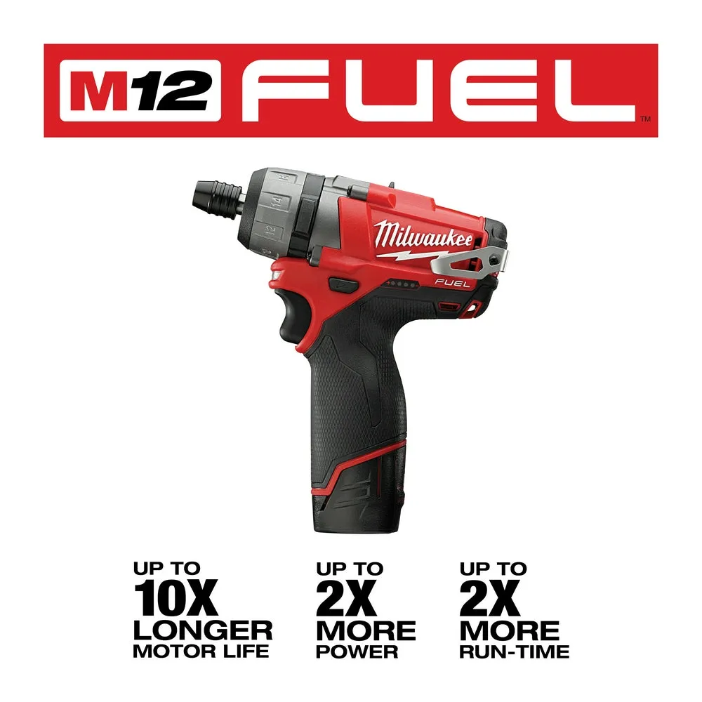 Milwaukee 2402-22 M12 FUEL 12V 1/4-Inch Hex 2-Speed Screwdriver Kit