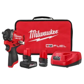 Milwaukee 2563-22 M12 FUEL 12V 1/2" Corddles Stubby Impact Wrench Kit