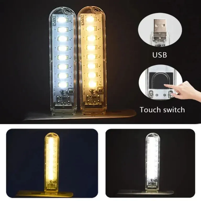 Mini Portable LED USB Book Reading Night Light Touch Sensor Switch