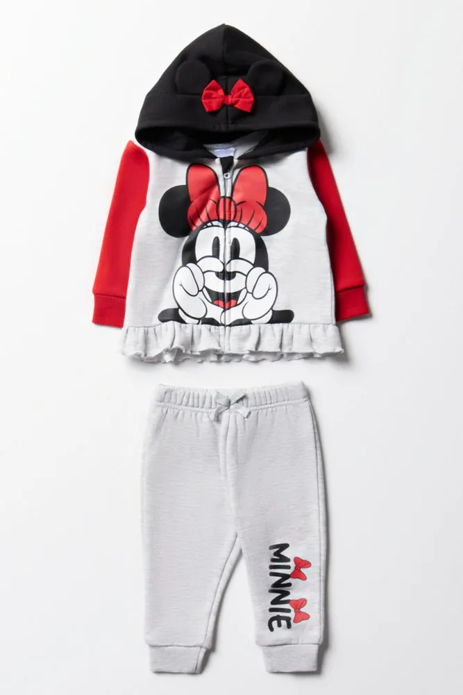 Minnie Mouse Zip Through Tracksuit Grey