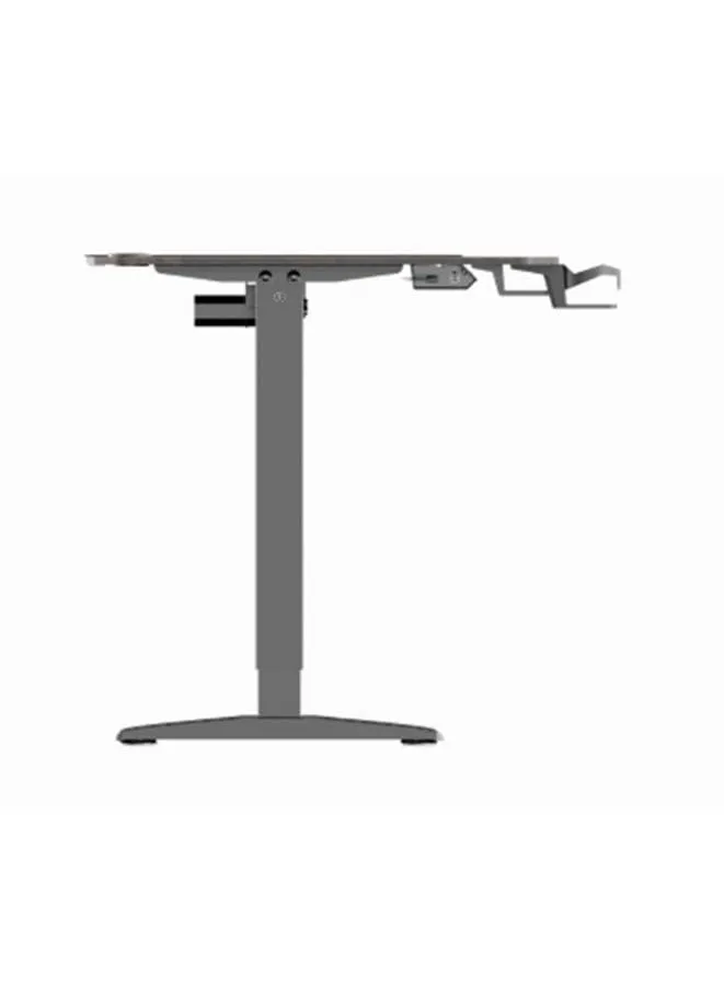 Modern Height Adjustable Gaming Desk with Cup Holder and Mouse Pad