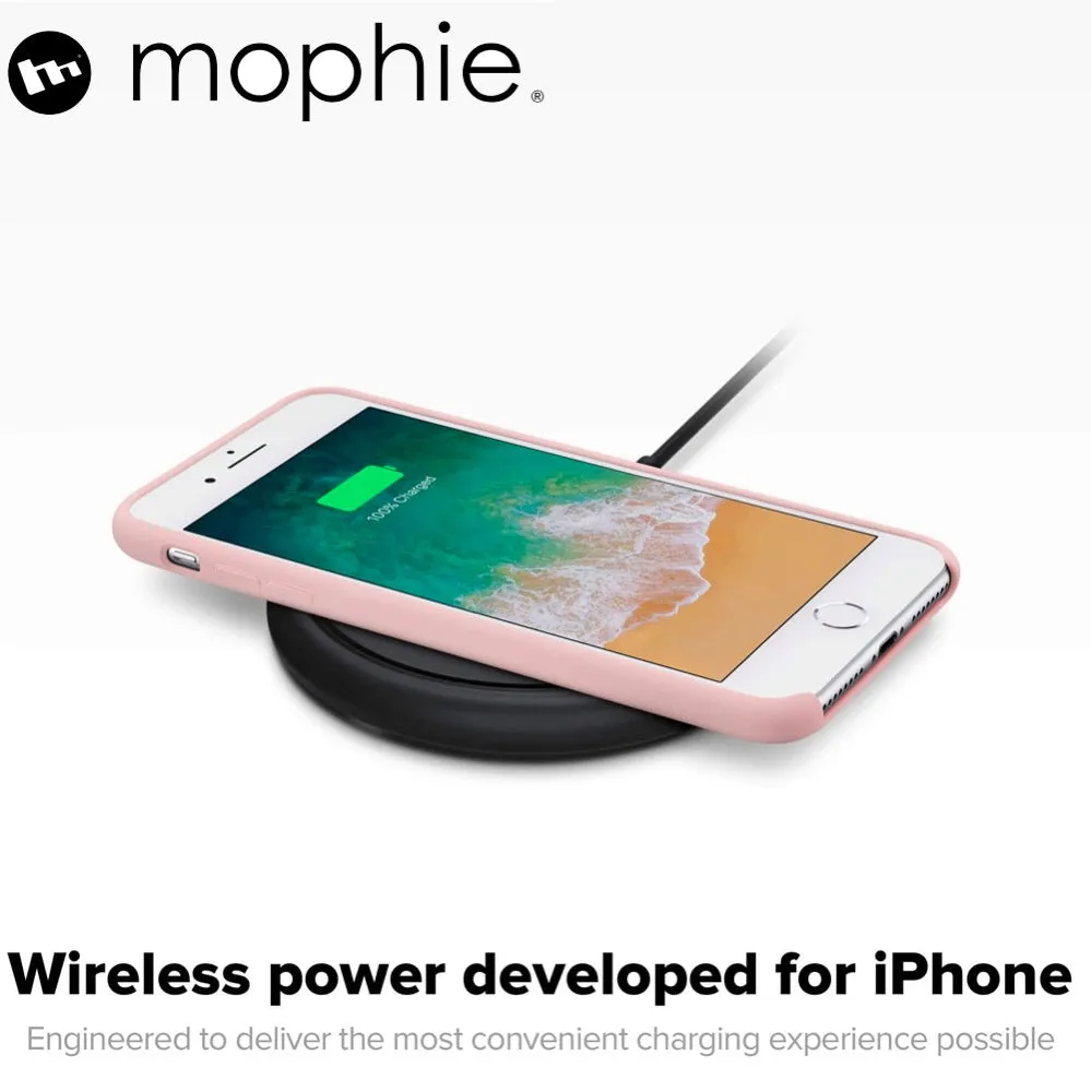 Mophie Wireless Charging Base 7.5W wireless technology for Qi-enabled Device (round shape) - Apple Optimized - Black (wireless charging station)