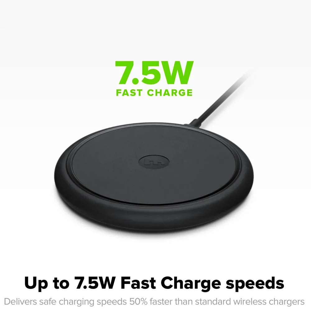 Mophie Wireless Charging Base 7.5W wireless technology for Qi-enabled Device (round shape) - Apple Optimized - Black (wireless charging station)