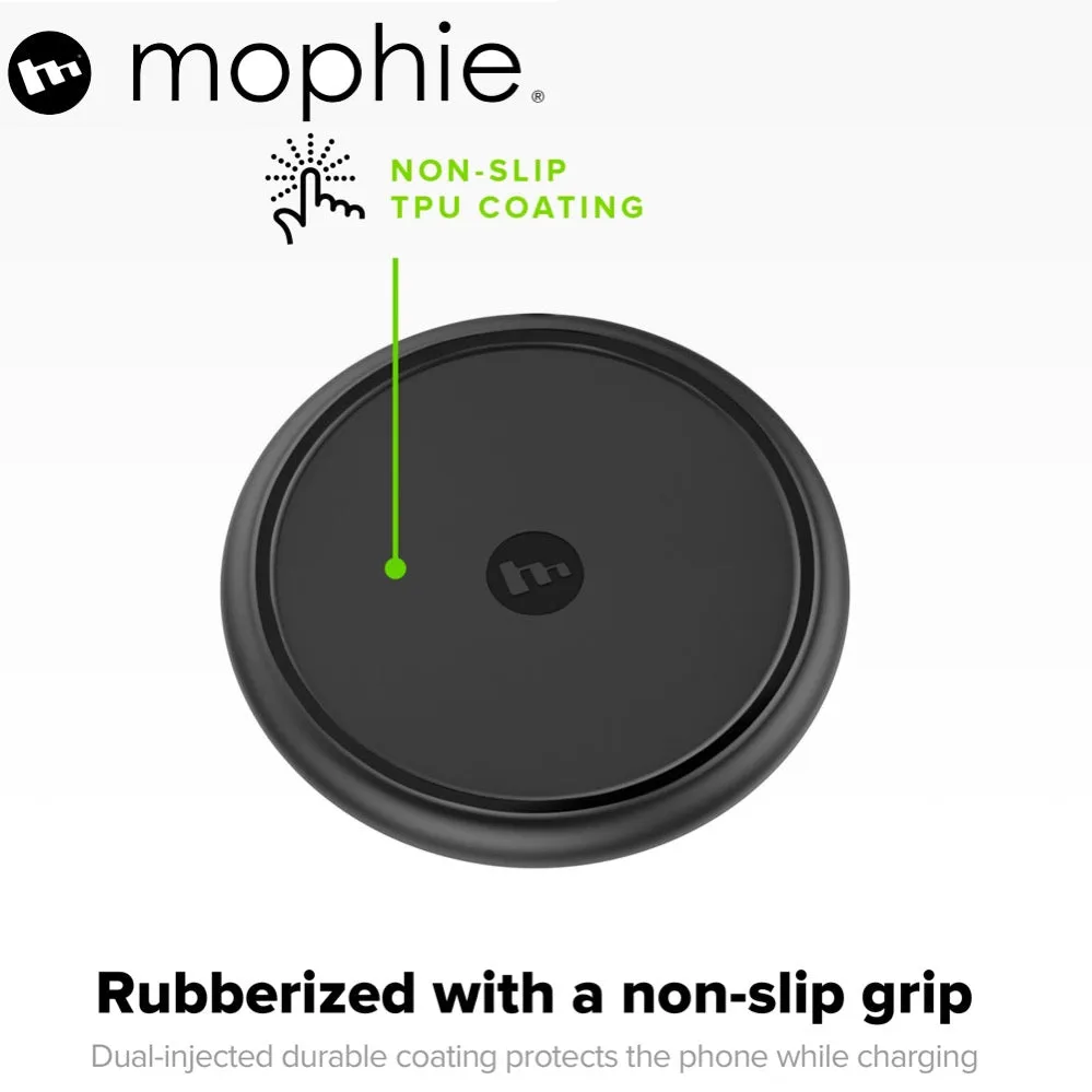 Mophie Wireless Charging Base 7.5W wireless technology for Qi-enabled Device (round shape) - Apple Optimized - Black (wireless charging station)