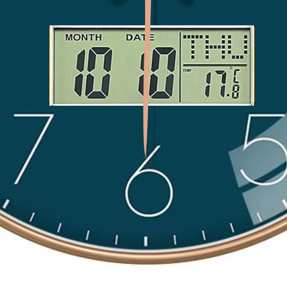 M.T. BROTHERS Wall Clock Silent Battery Operated Round Wall Clock (DARK BLUE DIGITAL CLOCK)