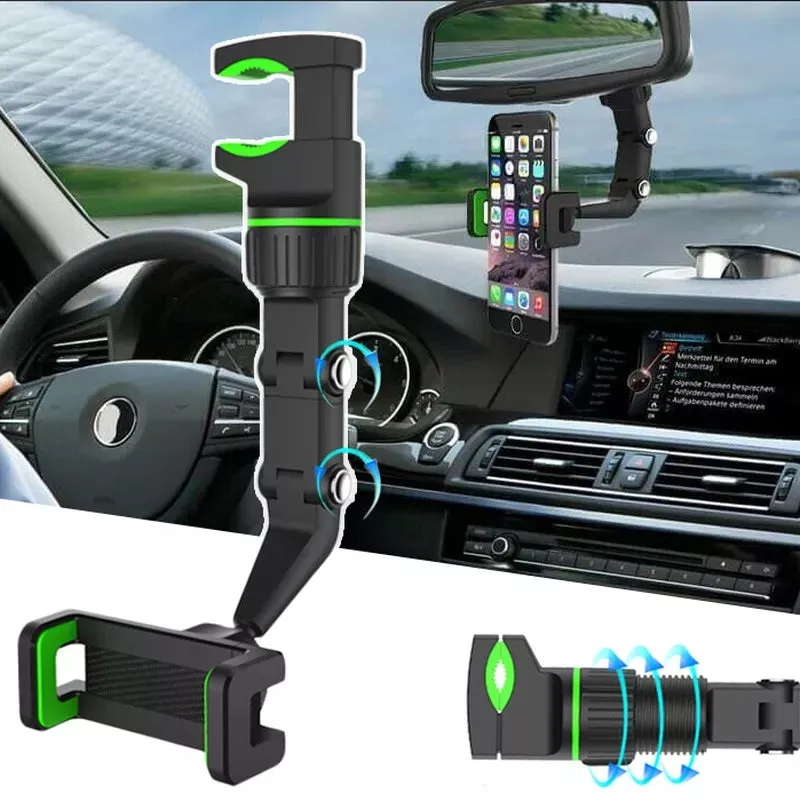 Multi-Function Adjustable 360° Universal Car Rearview Mirror Phone Holder Mount S4266722