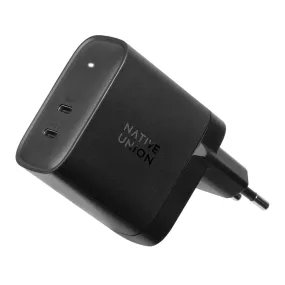 Native Union Fast GaN Charger - Vægoplader m. 2 x USB-C PD 65W - Sort