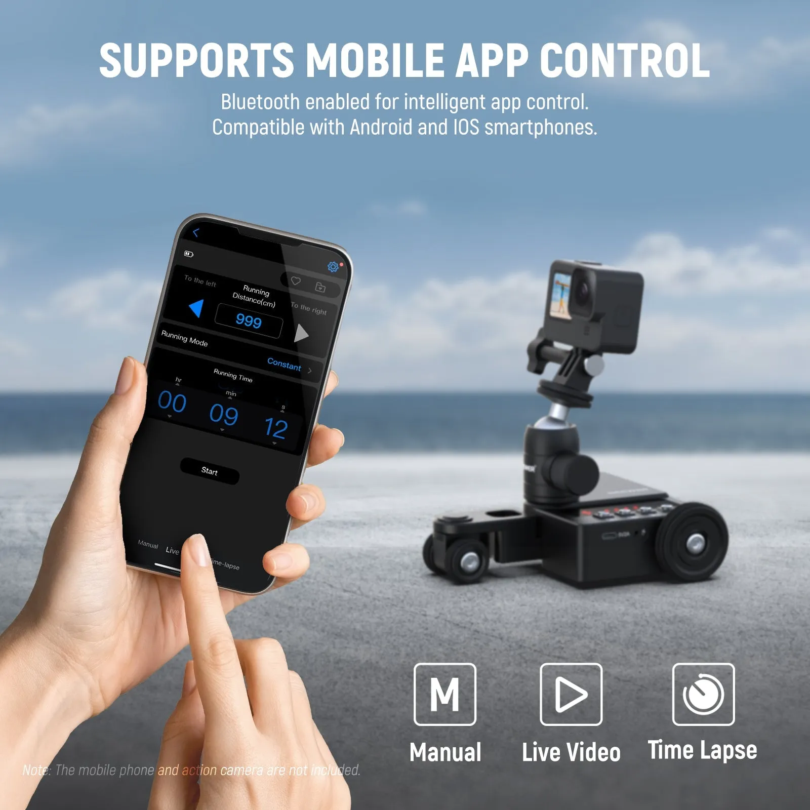 NEEWER DL200 Upgraded Motorized Camera Dolly with App Control