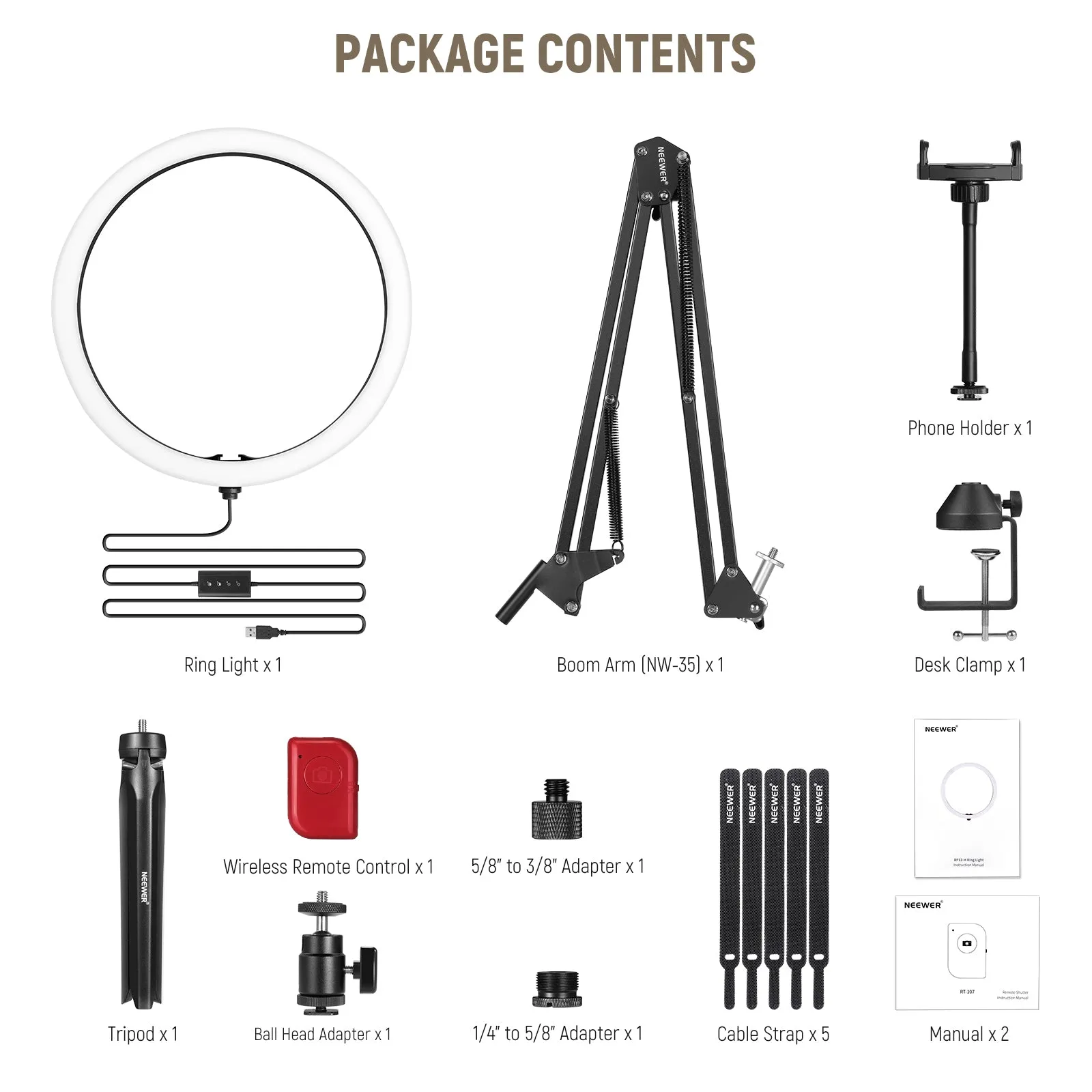 NEEWER RP12-H 12 Inch LED Ring Light Kit