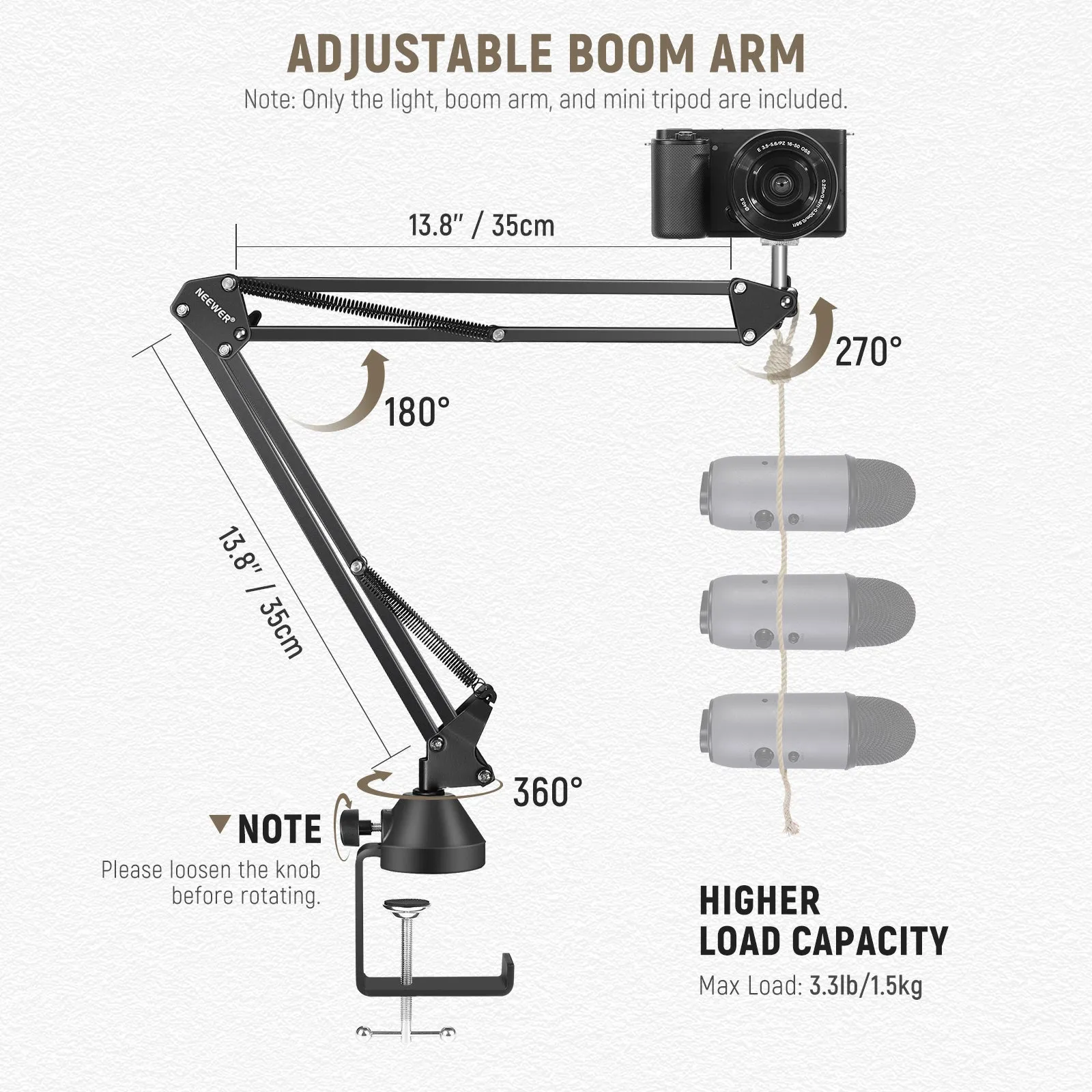 NEEWER RP12-H 12 Inch LED Ring Light Kit