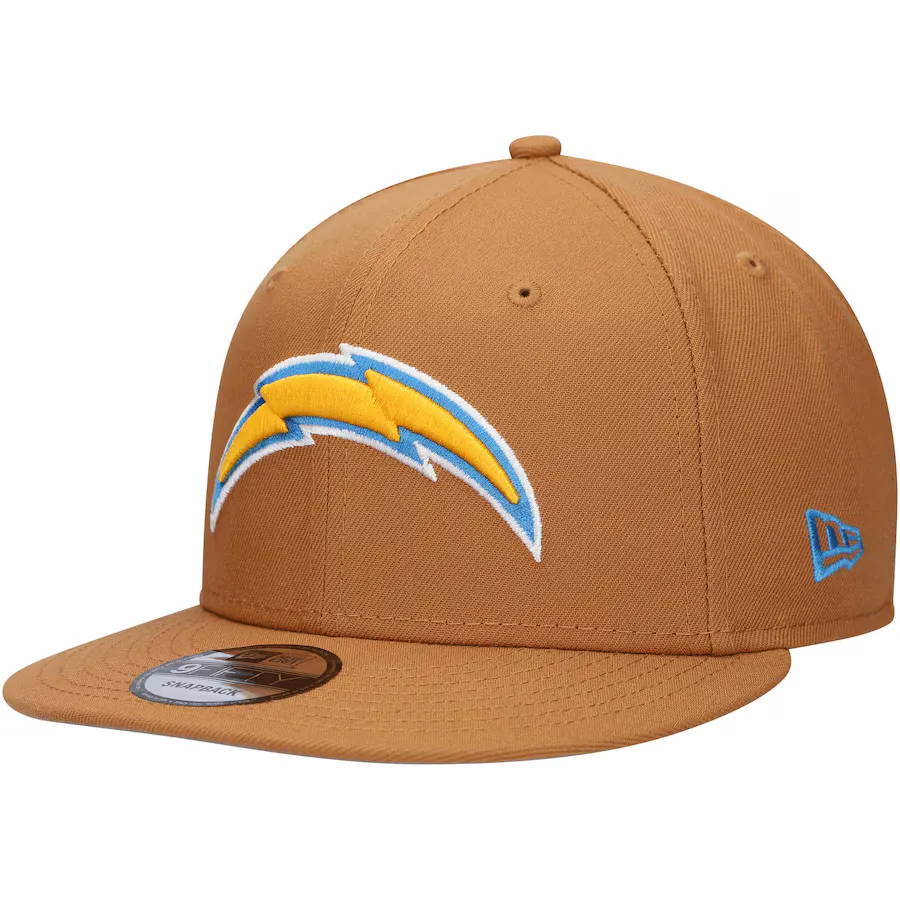 New Era Los Angeles Chargers Color Pack 9FIFTY Snapback Hat-Brown