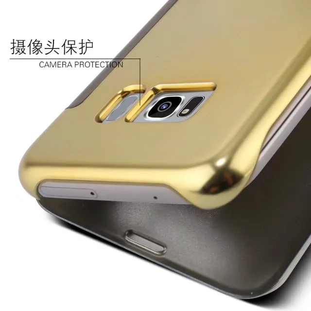 New Luxury Smart Semi Clear View Mirror Flip Cover For Samsung Galaxy S8 and Samsung Galaxy S8 Plus