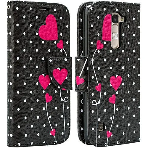 Onetouch Evolve 2 Case, Wrist Strap Flip Fold [Kickstand Feature] Pu Leather Wallet Case with ID & Credit Card Slots For Alcatel Onetouch Evolve 2 - Polka Dots