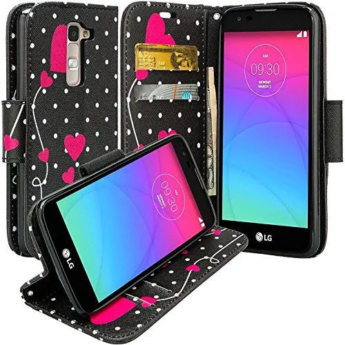 Onetouch Evolve 2 Case, Wrist Strap Flip Fold [Kickstand Feature] Pu Leather Wallet Case with ID & Credit Card Slots For Alcatel Onetouch Evolve 2 - Polka Dots