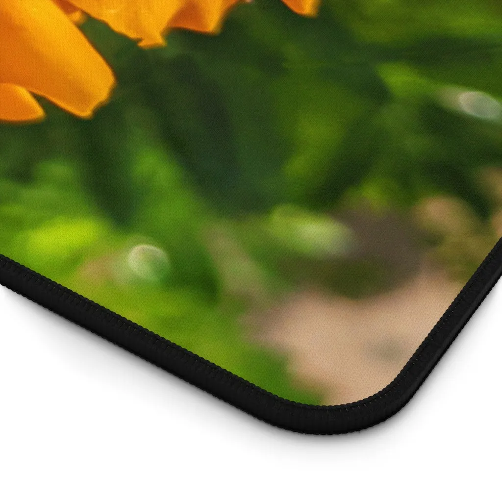 Orange Flower Desk Mat