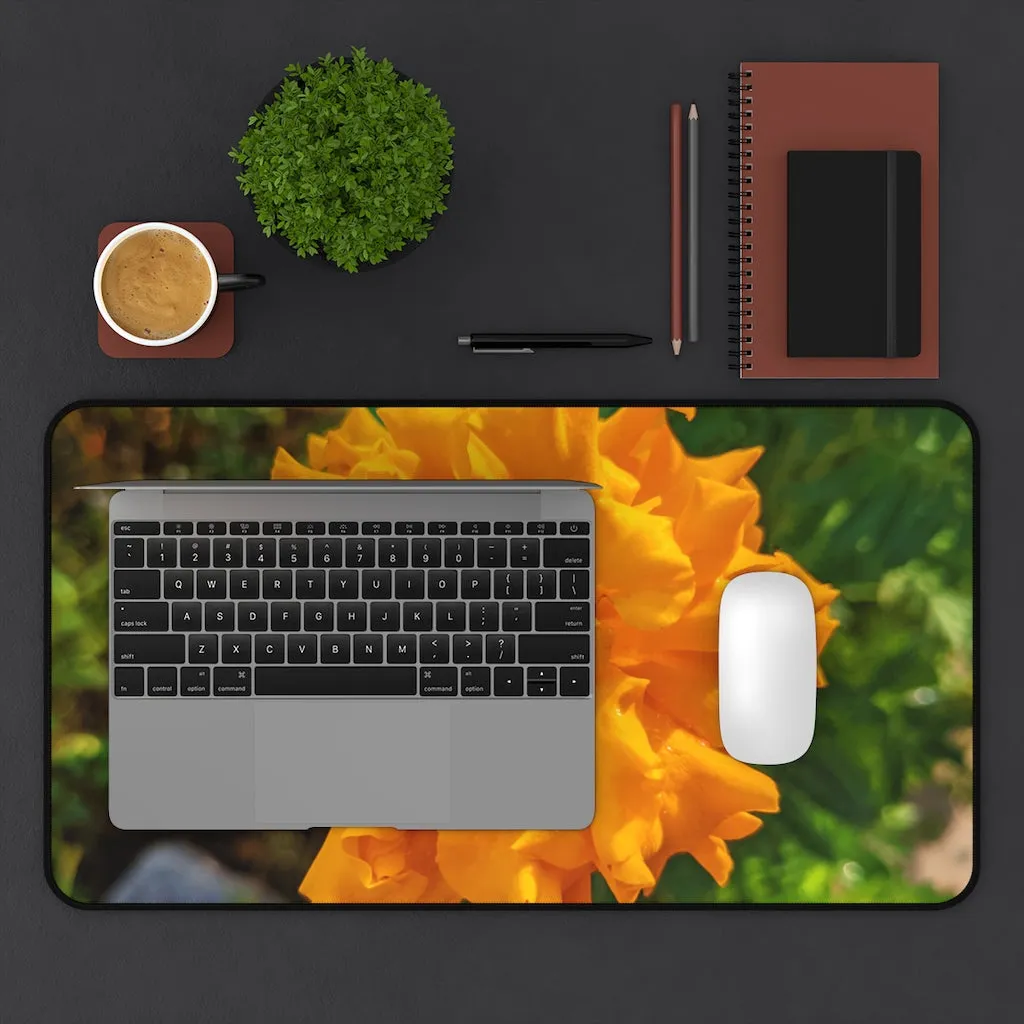 Orange Flower Desk Mat