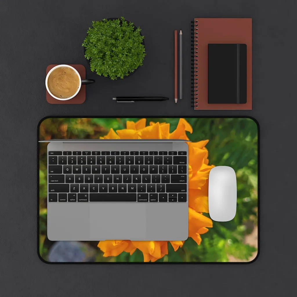 Orange Flower Desk Mat