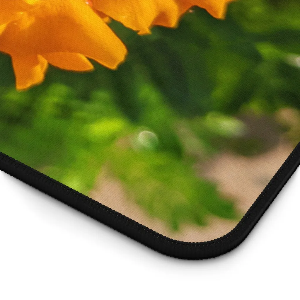 Orange Flower Desk Mat