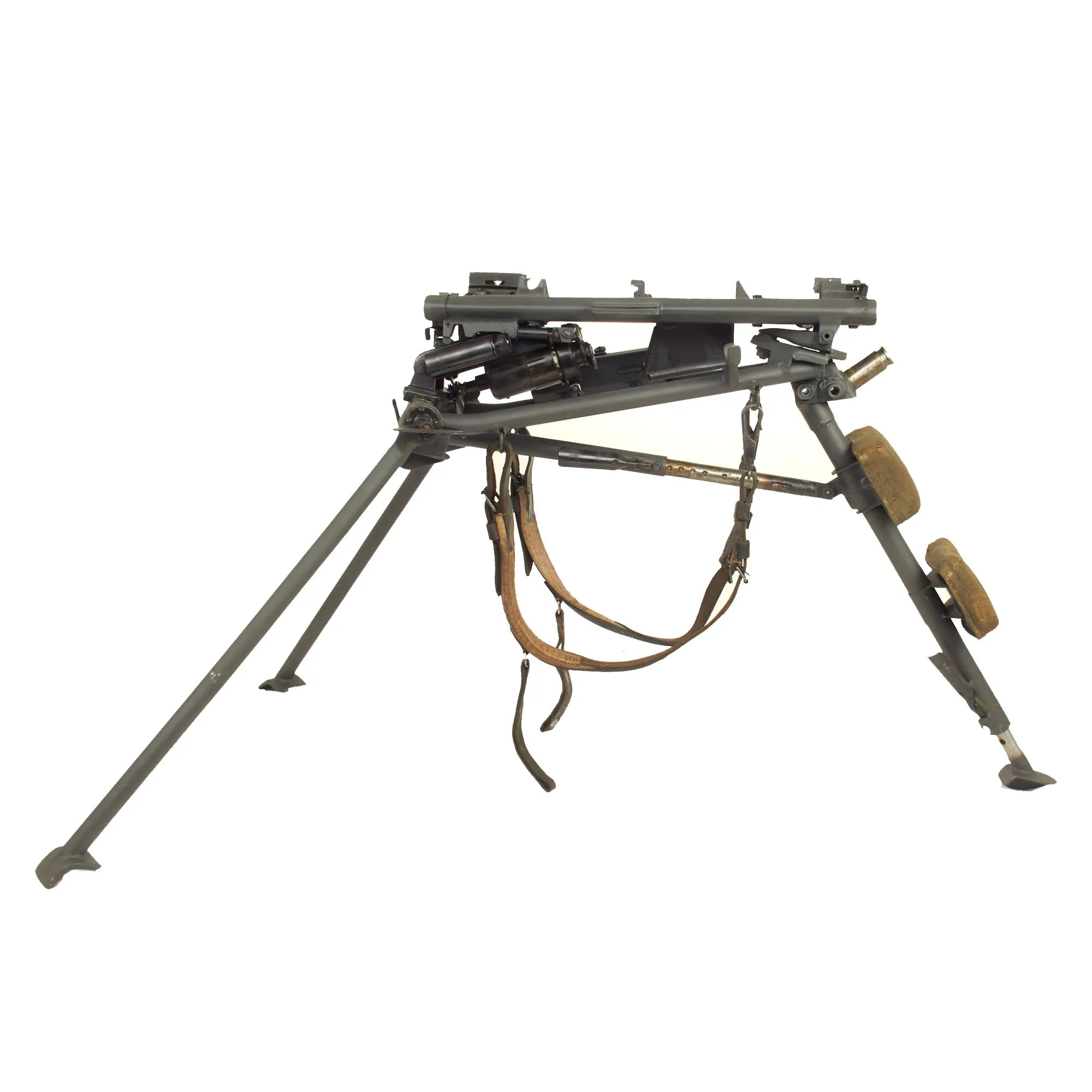 Original German WWII 1943 Dated MG 42 Sustained Fire Lafette Mount Tripod with Intact Markings & A.A. Extension - Painted Panzergrau