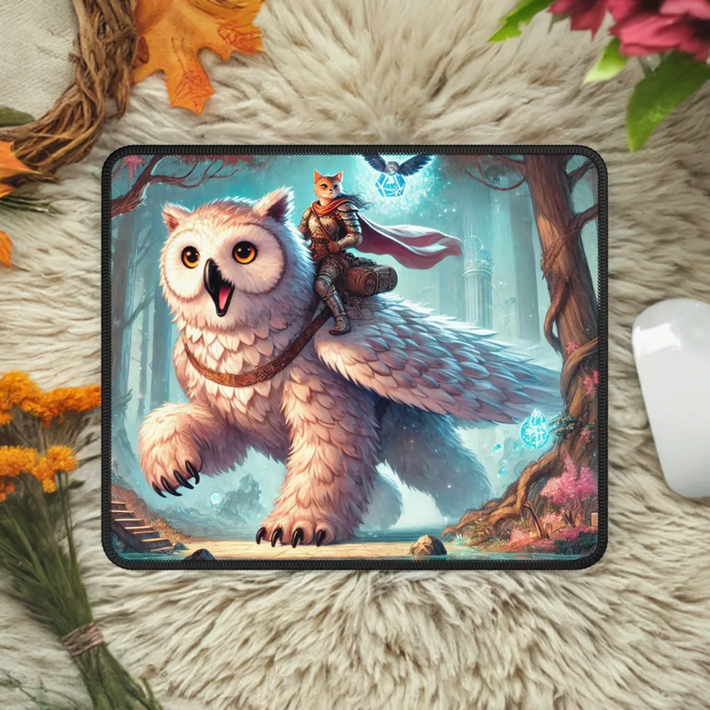 Owl Bear - Cat Lover - Dungeons and Dragons - Gaming Mouse Pad