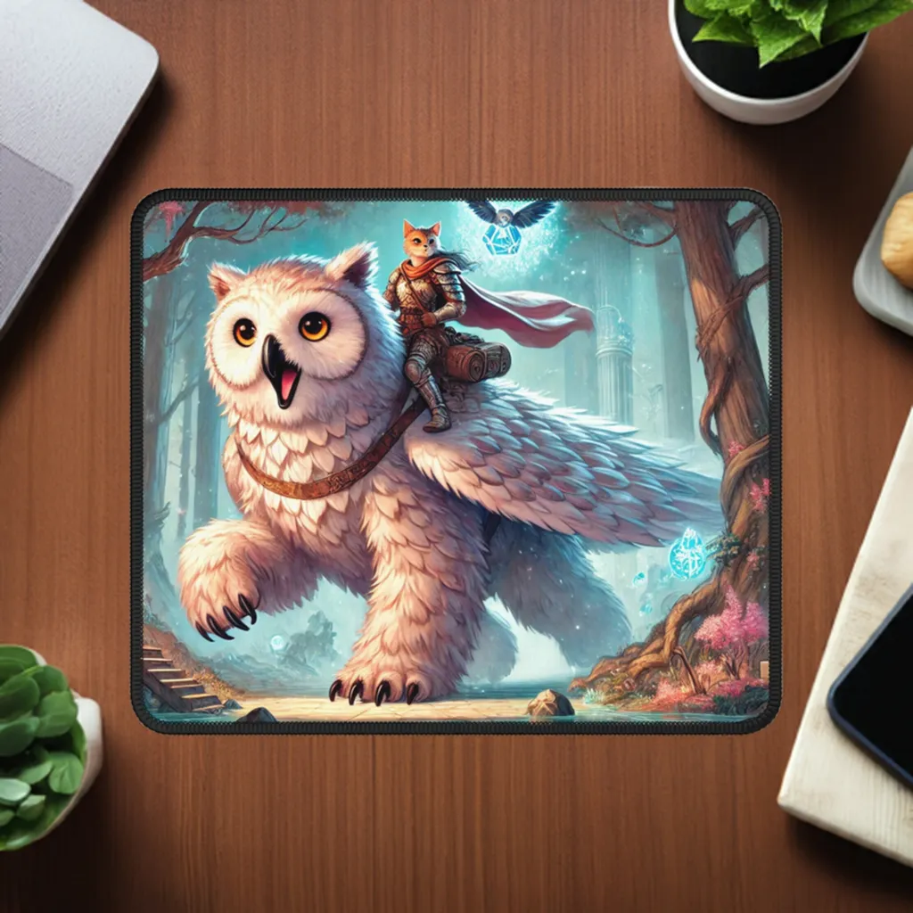 Owl Bear - Cat Lover - Dungeons and Dragons - Gaming Mouse Pad