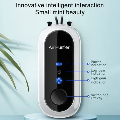 Personal Mini Air Purifier Necklace | Wearable Air Purifier with USB Charging